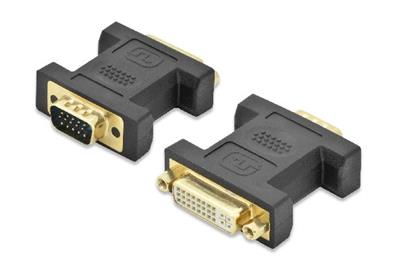 Ednet Adaptér DVI, DVI (24 + 5) samice na HD15 (VGA) samec, duální propojení DVI-I, černý, zlato