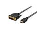 Ednet kabelový adaptér HDMI, typ A - DVI (24 + 1) M/M, 5,0 m, Full HD, bavlna, zlato, bl