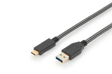 Ednet Připojovací kabel USB typu C, typ C na A M/M, 1,0 m, Gen2, 3A, 10 GB, bavlna, CE, zlato, si / bl