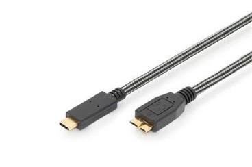 Ednet Připojovací kabel USB typu C, typ C na micro B M/M, 1,0 m, Gen2, 3A, 10 GB, CE, bavlna, zlato, bl