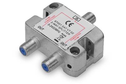 Ednet SAT Splitter, 2-way F-connector F/F/F, CE, Metal