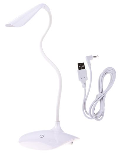 Emos LED stolní lampa D08, USB, bílá