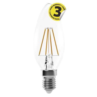 Emos LED žárovka CANDLE, 4W/40W E14, NW neutrální bílá, 465 lm, Filament A++