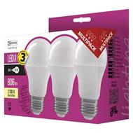 Emos LED žárovka Classic A60, 9W/60W E27, WW teplá bílá, 806 lm, Classic, F, 3 PACK