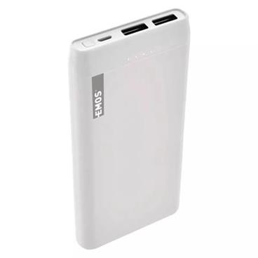 Emos Powerbank ALPHA 10S, 10000 mAh, USB-C, 2.1A, bílá