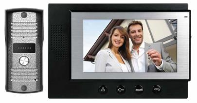 Emos videotelefon H2012, barevný 7" LCD + kamera s 1 tlačítkem, černá