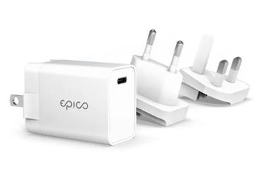 Epico 20W PD CHARGER WITH CHANGEABLE PLUG (EU, UK) - bílá