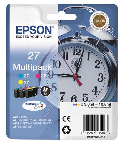 EPSON cartridge T2705 (cyan/magenta/yellow) multipack (budík)