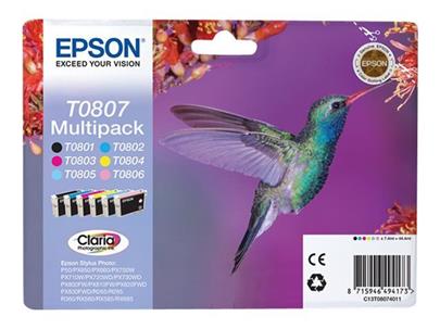 EPSON ink Multipack 6-colours T0807 Claria Photographic Ink blistr