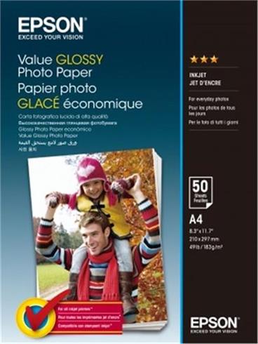 EPSON paper A4 - 183g/m2 - 50sheets -Value Glossy Photo Paper