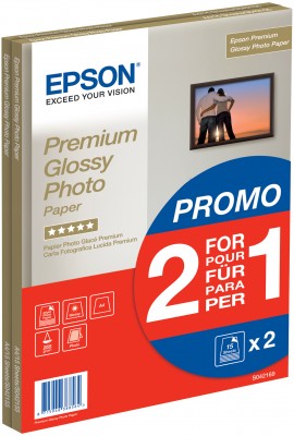 EPSON Paper A4 Premium Glossy Photo (30 sheet) 255g/m2, PROMO 2 za 1