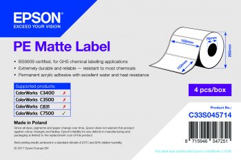 EPSON PE Matte Label - Die-cut Roll: 102mm x 152mm, 800 labels