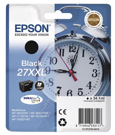 EPSON Singlepack Black 27XXL DURABrite Ultra Ink