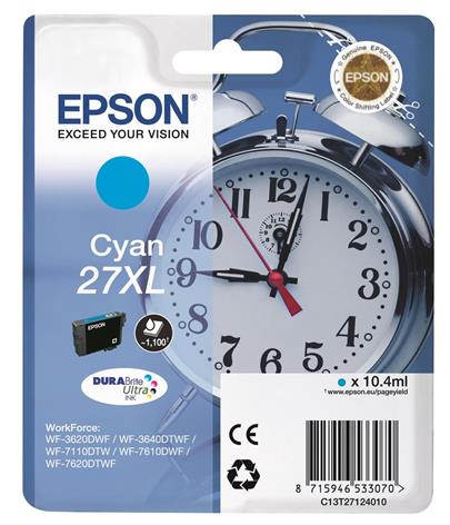 EPSON Singlepack Cyan 27XL DURABrite Ultra Ink