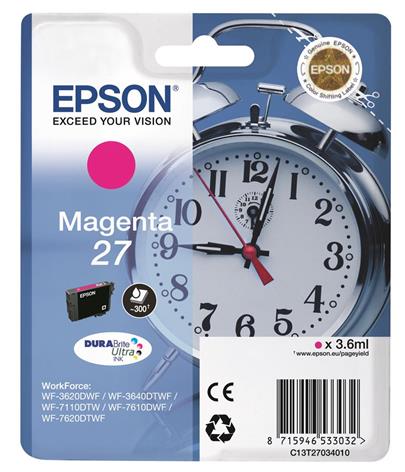 EPSON Singlepack Magenta 27 DURABrite Ultra Ink