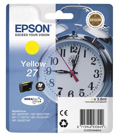 EPSON Singlepack Yellow 27 DURABrite Ultra Ink