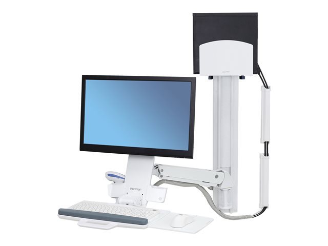 ERGOTRON StyleView® Sit-Stand Combo System (white) s prac. plochou, držák LCD, klávesnice+ myš