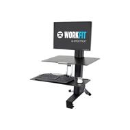 ERGOTRON WorkFit-S, Single HD Workstation with Worksurface (black), nastavitelný stolní držák pro monitor, kláv.+myš. police