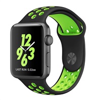 eses Silikonový řemínek 42mm/44mm S/M/L černý/zelený pro Apple Watch