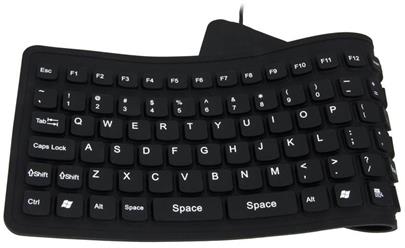 Esperanza EK126K silikonová klávesnice, vodotěsná, US layout, USB/OTG, černá