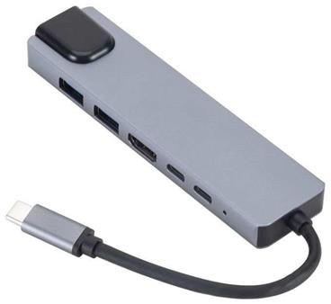 eSTUFF USB-C 6-in-1 Mobile Hub USB-C Charging, USB-C sync/charge port, HDMI, RJ45, USB 2.0