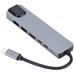 eSTUFF USB-C 6-in-1 Mobile Hub USB-C Charging, USB-C sync/charge port, HDMI, RJ45, USB 2.0