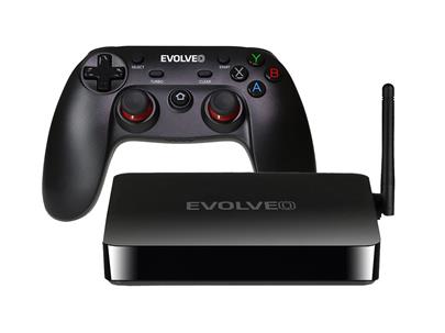 EVOLVEO Android Box H4 Plus, multimediální herní centrum s bezdrátovým gamepadem