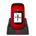 EVOLVEO EasyPhone FD, vyklápěcí mobilní telefon pro seniory s nabíjecím stojánkem (červená barva)