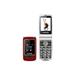 EVOLVEO EasyPhone FG, vyklápěcí mobilní telefon 2,8" pro seniory s nabíjecím stojánkem (červená barva)
