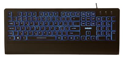 EVOLVEO LK652, klávesnice s modrým regulovatelným podsvětlením, USB