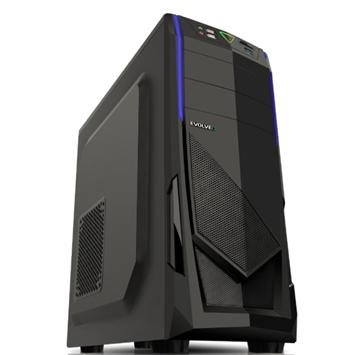 EVOLVEO R04, case full ATX midi tower, 3x 120mm, 2x USB2.0, 1x USB3.0 černo modrý design