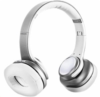 EVOLVEO SupremeSound 8EQ, Bluetooth sluchátka s mikrofonem, reproduktorem a ekvalizérem 2v1, stříbrná