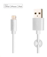 Fixed datový a nabíjecí kabel, USB-A -> Lightning (MFI), 20 W, délka 2 m, bílá