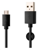 Fixed datový a nabíjecí kabel, USB-A -> micro USB, 20 W, délka 2 m, černá