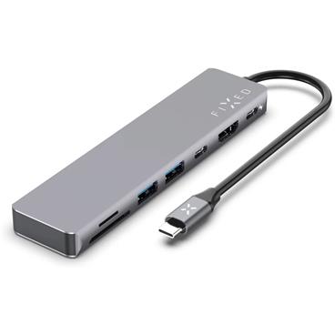 FIXED HUB 7v1 USB-C pro notebooky a tablety vesmírně šedý