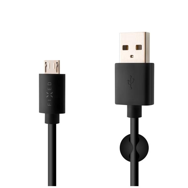 FIXED Kabel Micro USB, 2,4A, černý