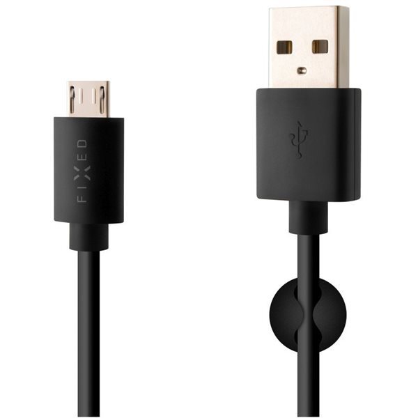 FIXED Kabel Micro USB, 2,4A, černý