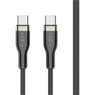 FIXED opletený kabel USB-C/USB-C (PD), 2m, USB 2.0, 100W, černý