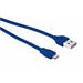 Flat Micro-USB Cable 20cm - blue