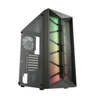 FSP/Fortron ATX Midi Tower CMT211 Black, průhledná bočnice, A.RGB