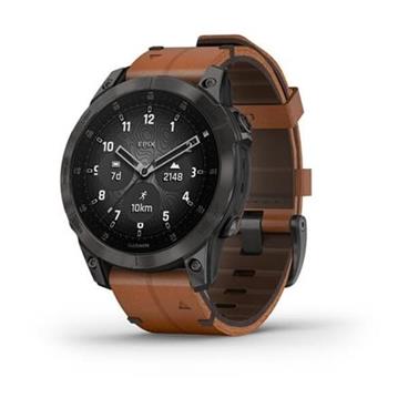 Garmin Epix PRO Sapphire Style, Titan Black/Brown Leather Band