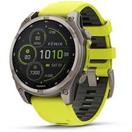 Garmin - fenix 8 Solar Sapphire - 47 mm - Titanium with Amp Yellow | Graphite Silicone Band, EU