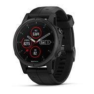 GARMIN GPS chytré hodinky fenix5S Plus Sapphire Black, Black Band, Performer TRI Bundle