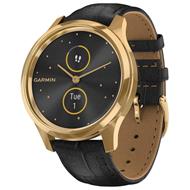 Garmin monitorovací náramek a hodinky vivomove3 Luxe, 24K Gold/BlackLeather Band