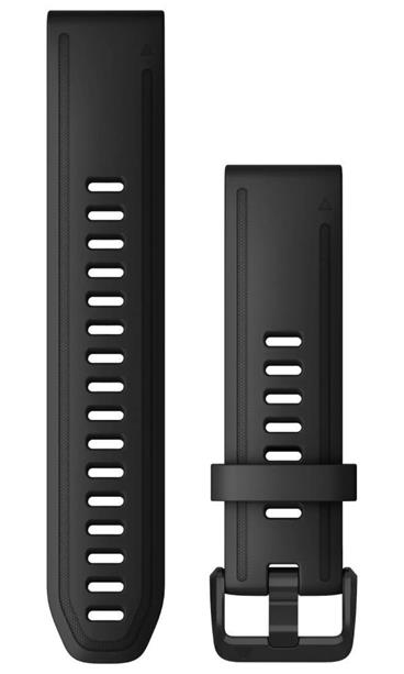 GARMIN řemínek pro fenix6S - QuickFit 20, silikonový, černý, černá přezka