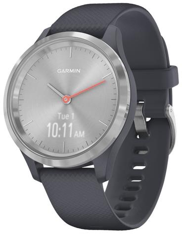 GARMIN stylové/chytré hodinky vivomove3S Sport, Silver/Gray Band