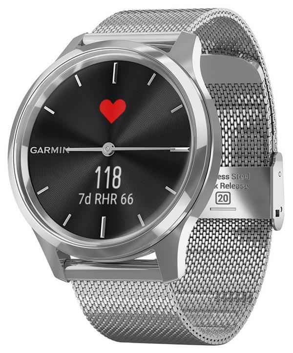 GARMIN stylové/chytré vívomove3 Luxe, Silver/Milanese Band