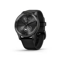 Garmin vivomove Trend, Nerezová luneta Slate, pouzdro Black, silikonový řemínek