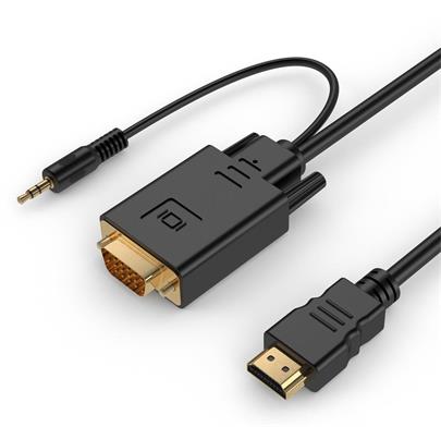 Gembird adaptér HDMI-A(M) ->VGA (F) + audio, na kabelu 10m, černý