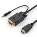 Gembird adaptér HDMI-A(M) ->VGA (F) + audio, na kabelu 3m, černý